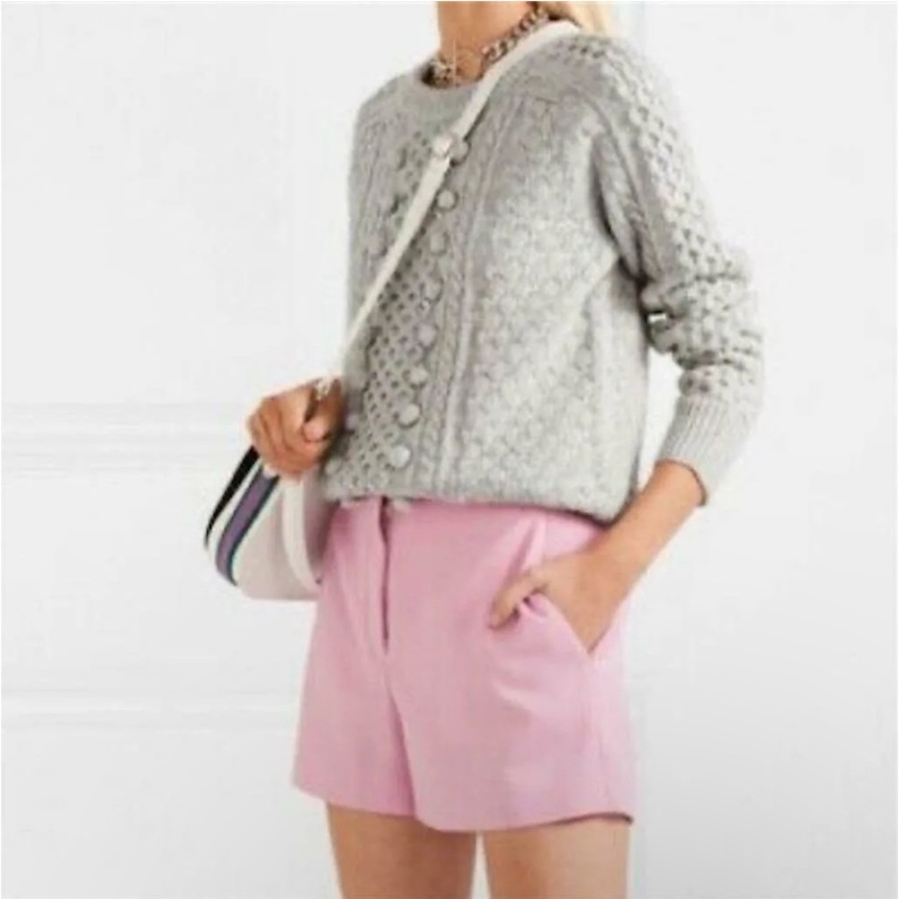 J Crew Women’s Heathered Gray Popcorn Cable Knit Fisherman Sweater Size S - Picture 2 of 13